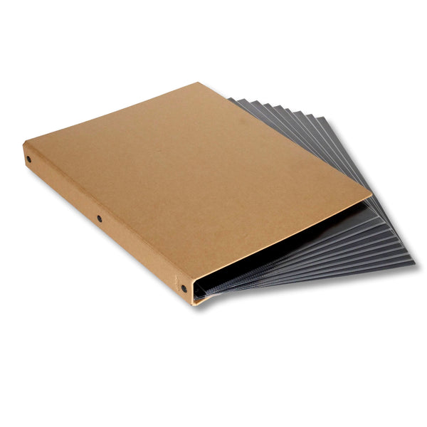 11"x14" Kraft Covered Multiring Binder + 10-Pack of Archival Acid Free Sheet Protectors